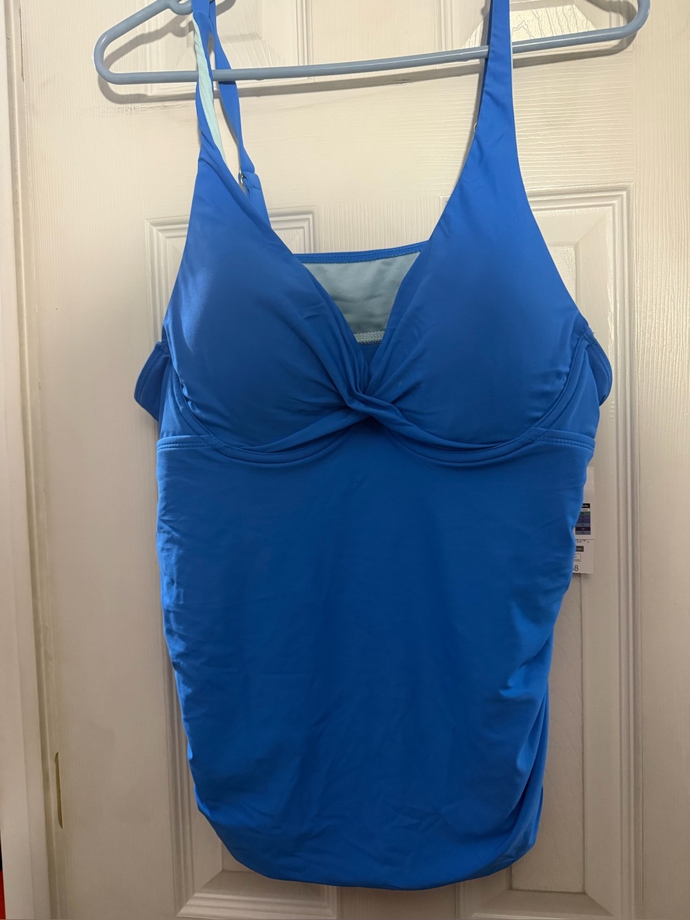Blue Women's Twist-Front Tankini